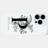 Coques Case-Mate iPhone Lettre botanique P monogramme nom (Verso (horizontal))