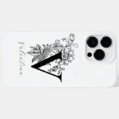 Coques Case-Mate iPhone Lettre botanique V Nom du monogramme (Verso (horizontal))
