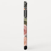 Coques Case-Mate iPhone Lettre C Aquarelle noire or Monogramme floral (Dos/Gauche)