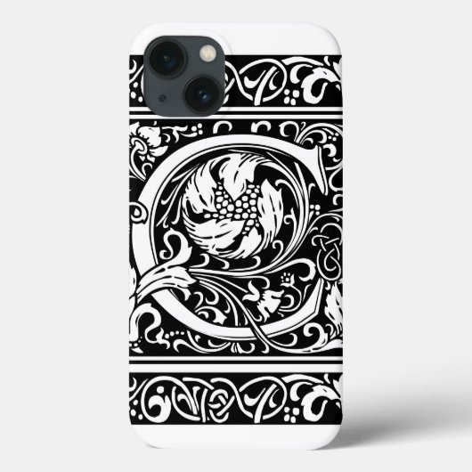 Coques Case-Mate iPhone Lettre C Monogramme médiéval Art Nouveau (Verso)