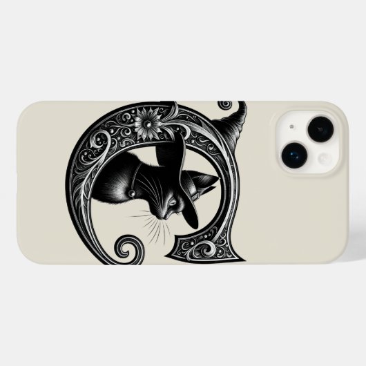 COQUES Case-Mate iPhone LETTRE CHATON NOIR CHATON CHATON CHATON CHATON CHA (Verso (horizontal))
