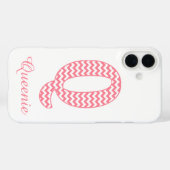 Coques Case-Mate iPhone LETTRE CHICOPIE PINGÉE Pink Classique Q MONogramme (Verso (horizontal))