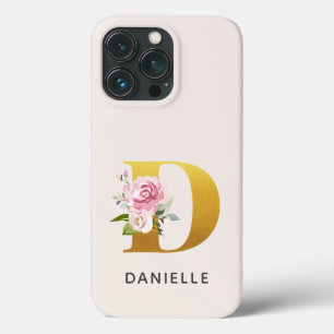 Case-Mate iPhone Case LETTRE D MONOGRAPHIQUE Florale Personnalisée