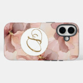 Coques Case-Mate iPhone LETTRE D Parties scintillant D OR Floral Rose (Verso (horizontal))
