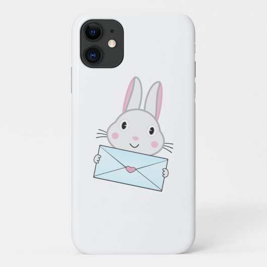 Coques Case-Mate iPhone Lettre d'amour mignonne et belle lapin tenant (Dos)