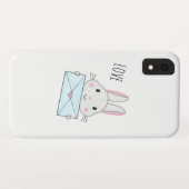 Coques Case-Mate iPhone Lettre d'amour mignonne et belle lapin tenant (Dos (Horizontal))