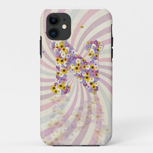 Coques Case-Mate iPhone Lettre de fleurs N (Dos)