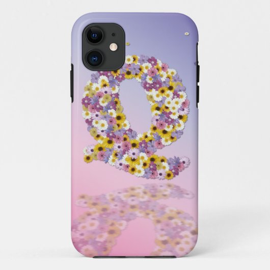 Coques Case-Mate iPhone Lettre de fleurs Q (Dos)
