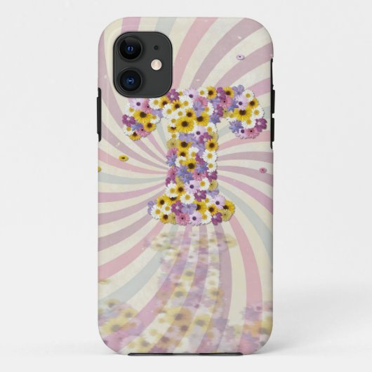 Coques Case-Mate iPhone Lettre de fleurs T (Dos)