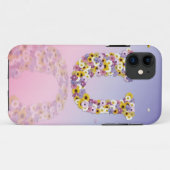 Coques Case-Mate iPhone Lettre de fleurs U (Dos (Horizontal))