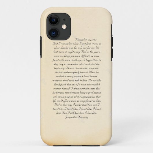 Coques Case-Mate iPhone Lettre de Jacqueline Kennedy à John F. Kennedy (Dos)