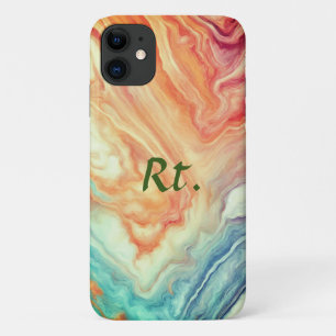 Case-Mate iPhone Case Lettre de nom ajoutée abstraite géométrique marbré