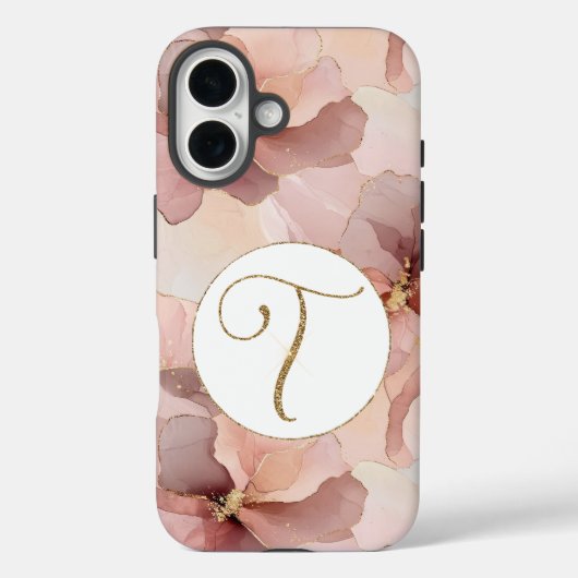 Coques Case-Mate iPhone LETTRE DE Parties scintillant D'OR Floral Rose (Verso)