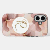 Coques Case-Mate iPhone LETTRE DE Parties scintillant D'OR Floral Rose BLA (Verso (horizontal))