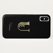 Coques Case-Mate iPhone LETTRE D'OR MONOGRAPHIQUE BOtanique Élégante U (Dos (Horizontal))