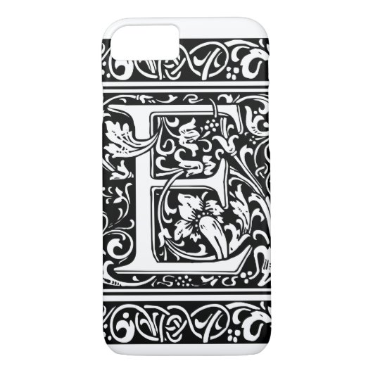 Coques Case-Mate iPhone Lettre E Monogramme médiéval Art Nouveau (Dos)