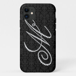 Coque Case-Mate Pour iPhone LETTRE Élégante M Diamants Étincelants-Monogramme