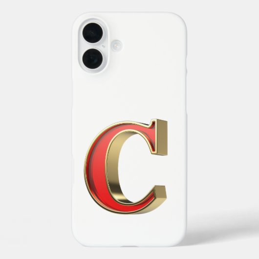 Coques Case-Mate iPhone Lettre en verre rouge C (Verso)