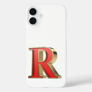 Coques iPhone 16 Plus Lettre en verre rouge R