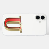 Coques Case-Mate iPhone Lettre en verre rouge U (Verso (horizontal))