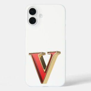 Coques iPhone 16 Plus Lettre en verre rouge V