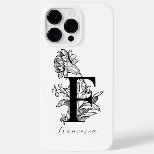 Coques Case-Mate iPhone Lettre F Monogramme Floral Botanique Nom    (Verso)