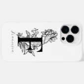 Coques Case-Mate iPhone Lettre F Monogramme Floral Botanique Nom    (Verso (horizontal))