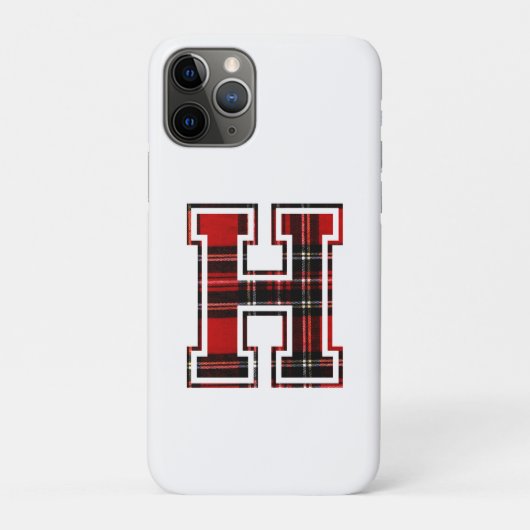 Coques Case-Mate iPhone Lettre H Prénom Monogramme Tartan initial Imprimer (Dos)