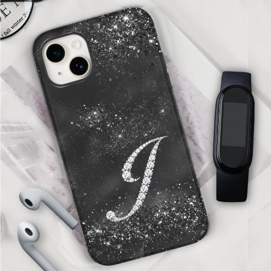COQUES Case-Mate iPhone LETTRE HERBE STYLE CRYSIAL J NOIR