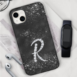 Coque Pour iPhone 15 LETTRE HERBE STYLE CRYstal ROPIER R noir
