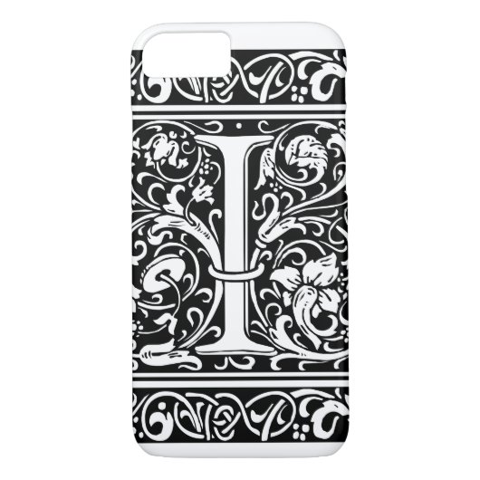 Coques Case-Mate iPhone Lettre I Monogramme médiéval Art Nouveau (Dos)