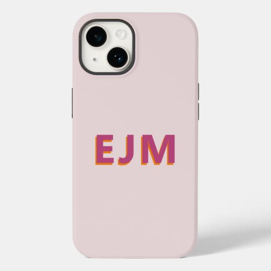 Coques Case-Mate iPhone LETTRE INITIALE CHAUSSÉE CLAIR Pink Moderne (Verso)