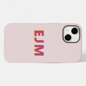 Coques Case-Mate iPhone LETTRE INITIALE CHAUSSÉE CLAIR Pink Moderne (Verso (horizontal))