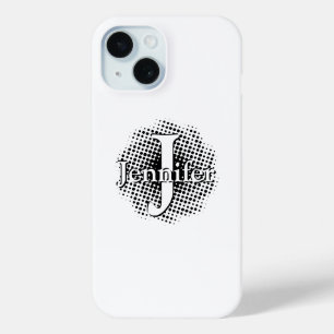 Coque Pour iPhone 15 Lettre initiale et nom personnalisé