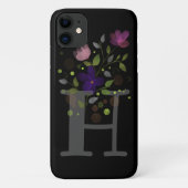 Coques Case-Mate iPhone Lettre initiale H Plus Design floral (Dos)