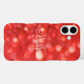 Coques Case-Mate iPhone Lettre initiale Monogramme Coral Parties scintilla (Verso (horizontal))