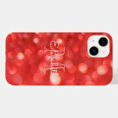 Coques Case-Mate iPhone Lettre initiale Monogramme Coral Parties scintilla (Verso (horizontal))