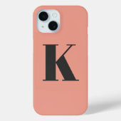Coques Case-Mate iPhone Lettre initiale | Monogramme Moderne Peach Design (Verso)