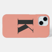 Coques Case-Mate iPhone Lettre initiale | Monogramme Moderne Peach Design (Verso (horizontal))