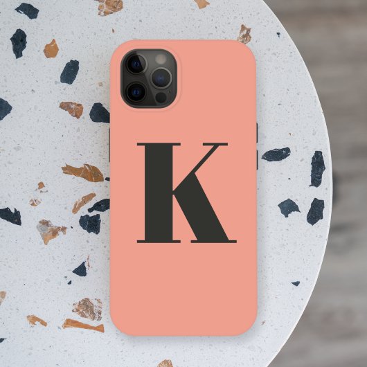 Coques Case-Mate iPhone Lettre initiale | Monogramme Moderne Peach Design