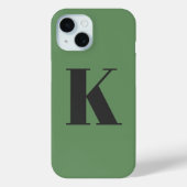Coques Case-Mate iPhone Lettre initiale | Monogramme Moderne Tendance Sage (Verso)