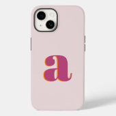 Coques Case-Mate iPhone Lettre initiale Monogramme Simple Rose moderne (Verso)