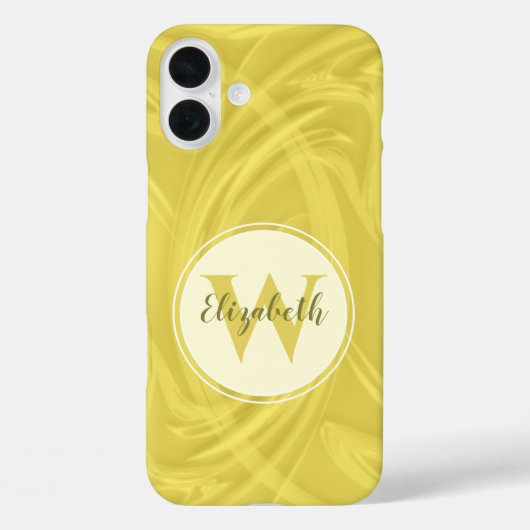 Coques Case-Mate iPhone Lettre initiale Monogramme Yellow Shadows Texture (Verso)