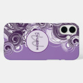 Coques Case-Mate iPhone LETTRE INITIALE MONOGRAPHIQUE VAGUES Abstraites (Verso (horizontal))