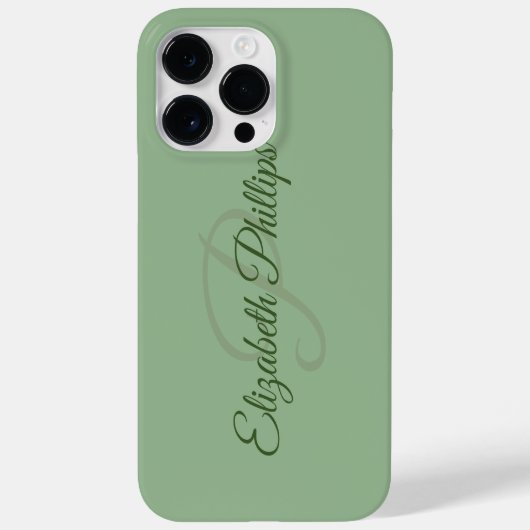 COQUES Case-Mate iPhone LETTRE INITIALE STYLISÉE VERT SOLIDE (Verso)