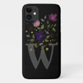 Coques Case-Mate iPhone Lettre initiale W Plus Floral Design (Dos)