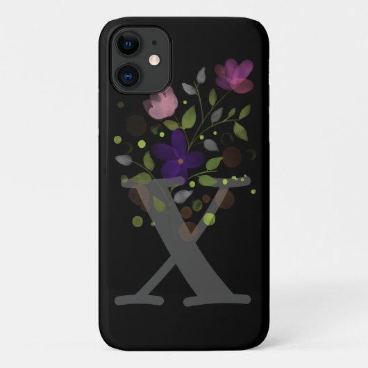 Coques Case-Mate iPhone Lettre initiale X Plus Design floral (Dos)