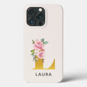 Case-Mate iPhone Case Lettre L Monogramme Floral Personnalisée Nom