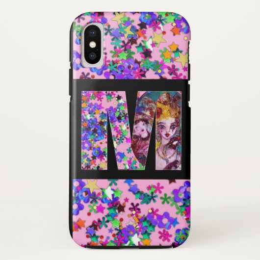 COQUES Case-Mate iPhone LETTRE M MONOGRAMME MONOGRAMME DE LA MASQUÉRADE VÉ (Dos)