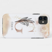 Coques Case-Mate iPhone Lettre moderne initiale G Boho Personnalisée (Dos (Horizontal))